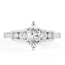 Marquise  Marquise Cut Lab Grown Diamond Unique Pave Engagement Ring, Art Deco Made In 14k Solid White Gold Cathedral Shank Ring For Women