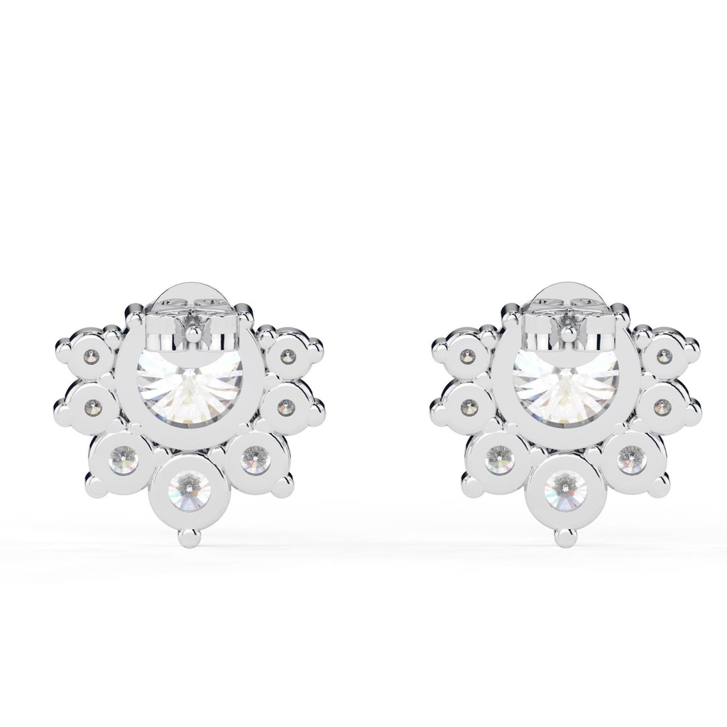 Round Cut Diamond Unique Stud Earrings For Women