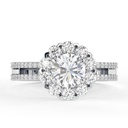 Round Cut Diamond Unique Style Halo Anniversary Ring for Women