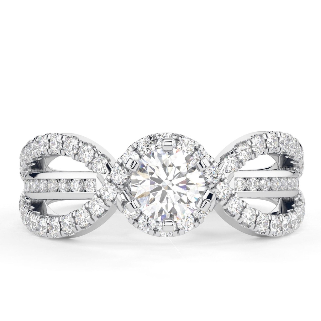 Round Cut Diamond Twisted Style Anniversary Ring for Women