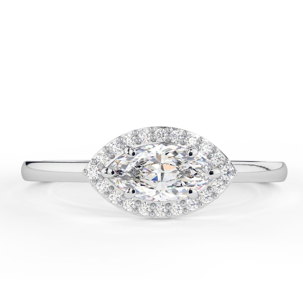 Marquise cut Diamond Halo Engagement Ring for Women