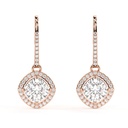 Cushion Cut Diamond Halo Dangle Earrings For Women