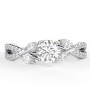 Round Cut Diamond Twisted Anniversary Ring for Women