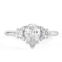 Pear Cut Diamond Cluster 7 Stone Engagement Ring for Women