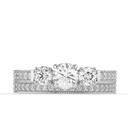 Round Cut Diamond 3 Stone With Accents Bridal Set Ring for Women