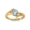 Round Cut Diamond Unique Solitaire Engagement Ring for Women
