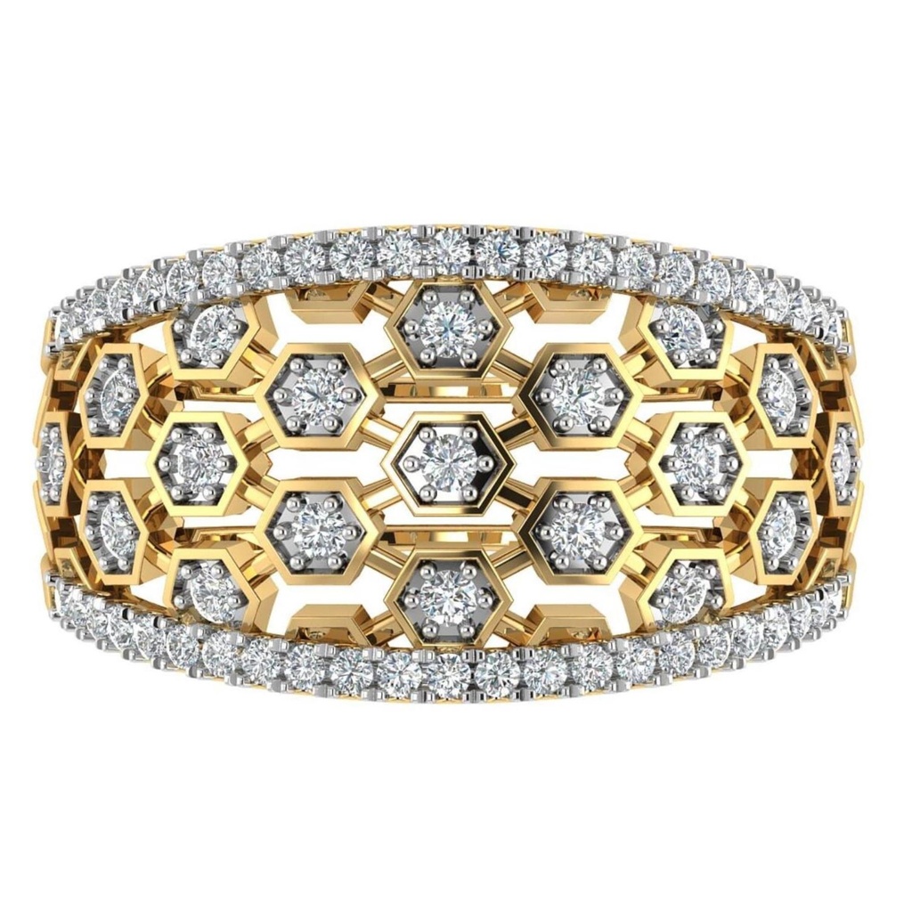 Round Cut Diamond Heavy Half Eternity Wedding Band For Men