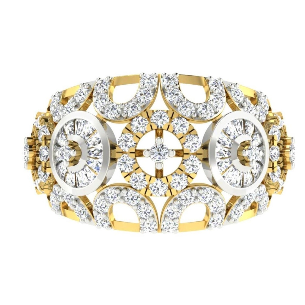 Round Cut Diamond Unique Half Eternity Wedding Band For Women