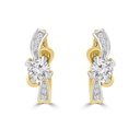 Round Cut Diamond Unique Style Huggie Hoop Earrings For Women