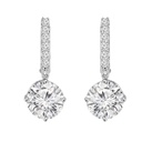 Round Cut Diamond Drop Dangle Hoop Earrings For Women