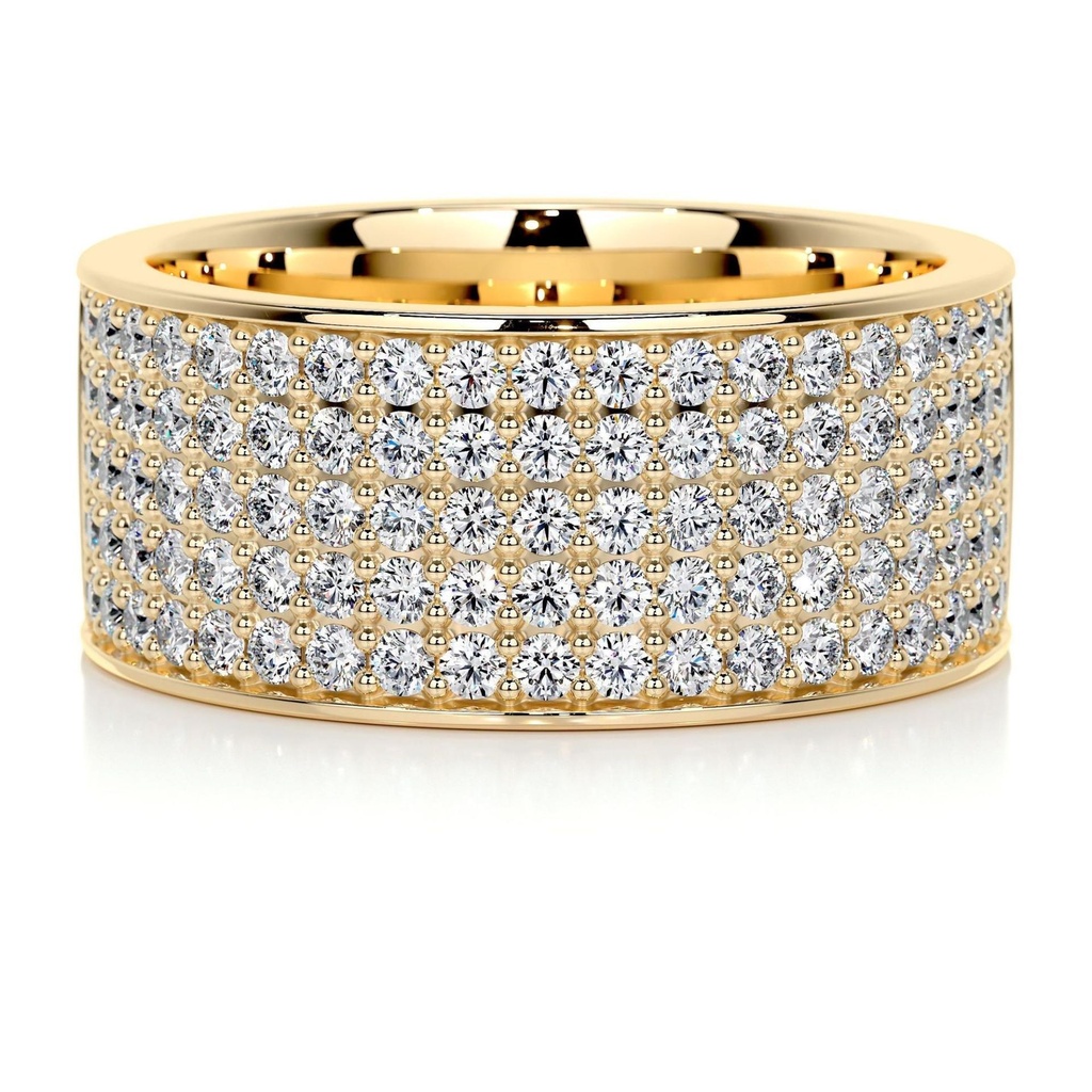 Round Cut Diamond Heavy Half Eternity Wedding Band For Men