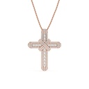 Round Cut Diamond Cross Heavy Pendant For Women