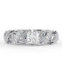 Princess Cut Diamond Heavy Vintage Unique Style Engagement Ring for Women