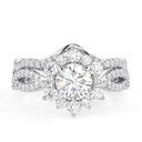 Round Cut Diamond Floral Style Twisted Bridal Set Ring for Women
