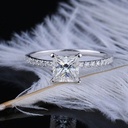 Princess cut Diamond Solitaire With Accents Engagement Ring for Women