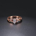 Oval Cut Diamond Twisted 3 Stone Anniversary Ring for Women