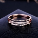 Round Cut Diamond 3 Row Unique Half Eternity Wedding Band For Women