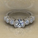 Round Cut Diamond 7 Stone Engagement Ring for Women