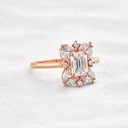 Emerald Cut Stone Halo Engagement Ring for Women
