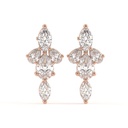  Marquise And Pear Cut Diamond Cluster Big Earrings For Women