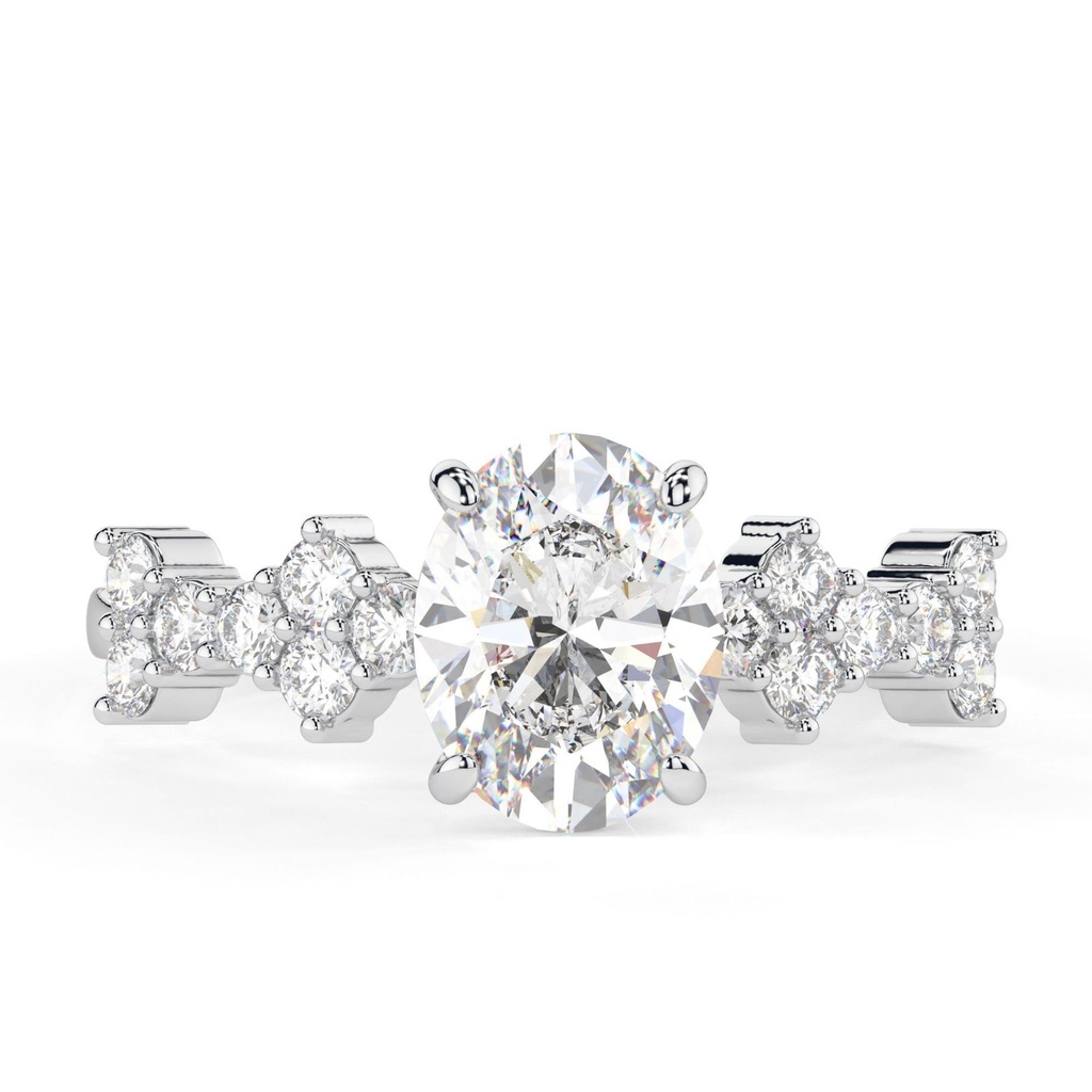 Oval Cut Diamond Unique Style Anniversary Ring for Women