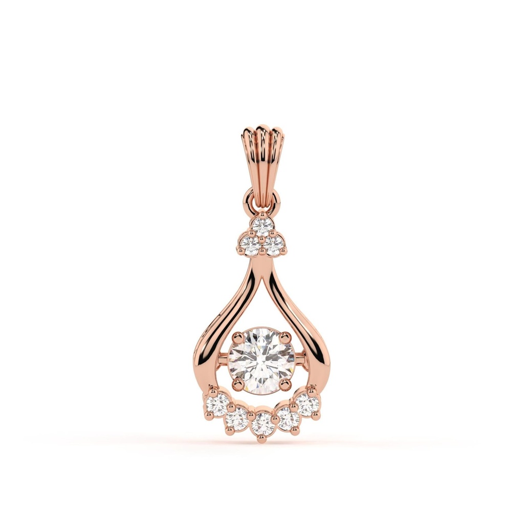 Round Cut Diamond Unique Pendant For Women
