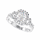 1.00CT Oval Diamond Halo Style Unique Engagement Ring for Women
