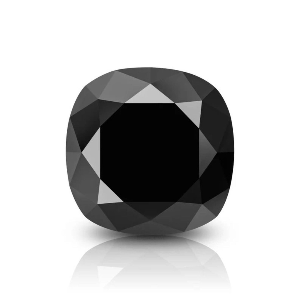 Loose Moissanite Black Clean Cushion Cut 4.50 MM