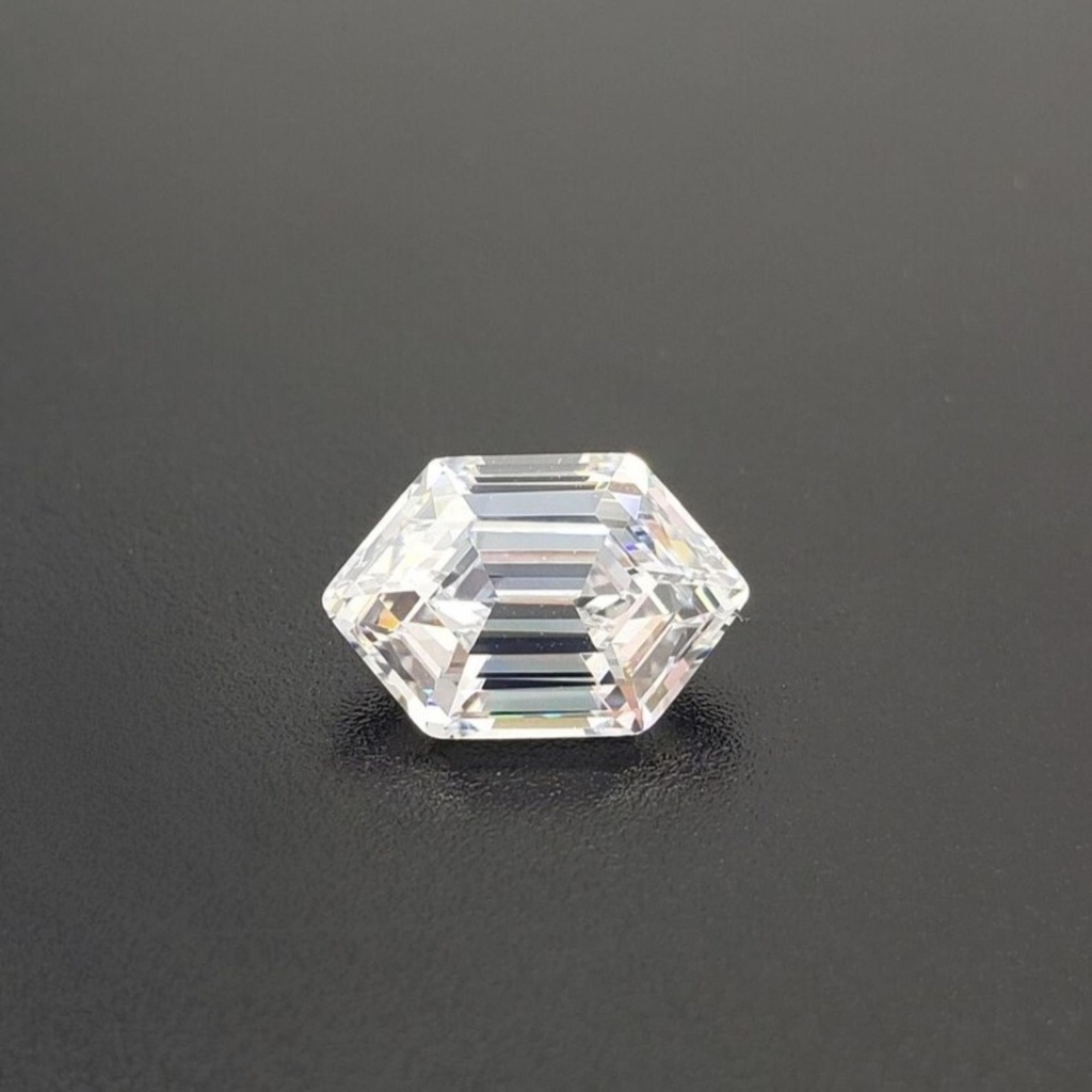 Loose Moissanite White Clean Long Hexagon Cut 12.00 x 6.00 MM