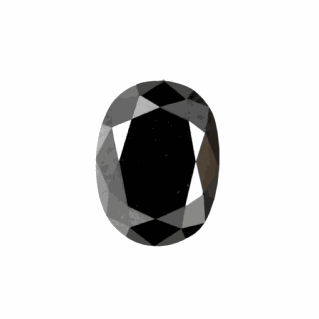 Loose Moissanite Black Clean Oval Cut 6.00 x 4.00 MM