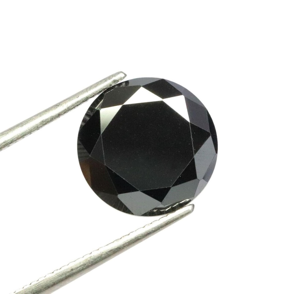 Loose Moissanite Black Clean Round Cut 13.75 MM