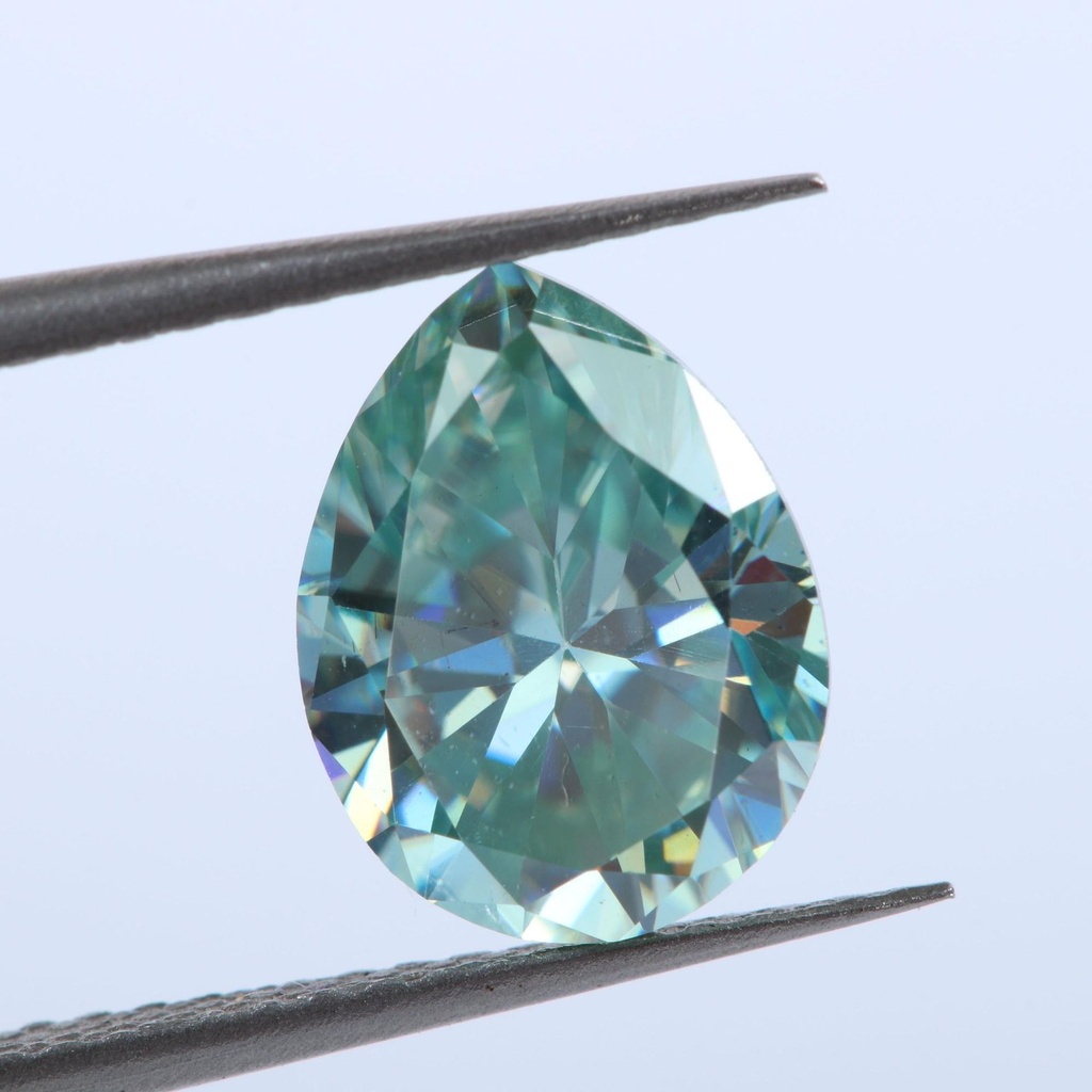 Loose Moissanite Blue Clean Pear Cut 11.00 x 9.00 MM