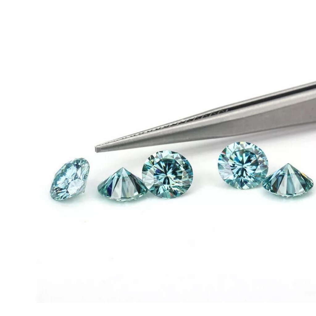 Loose Moissanite Blue Clean Round Cut 3.50 MM
