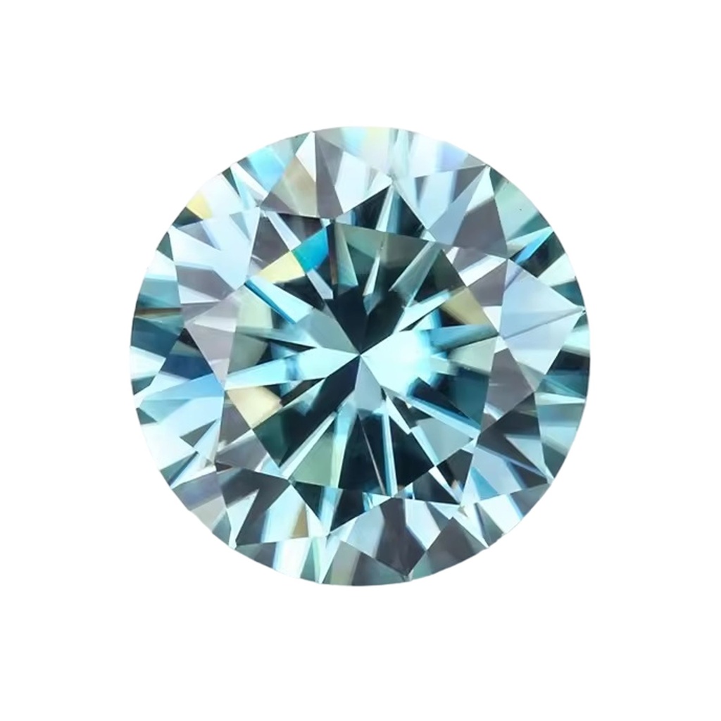 Loose Moissanite Blue Clean Round Cut 9.25 MM