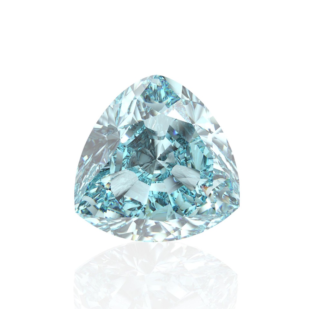 Loose Moissanite Blue Clean Trillion Cut 7.00 MM