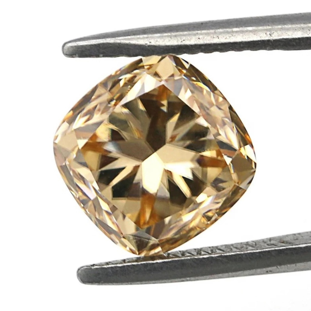Loose Moissanite Brown Clean Cushion Cut 6.50 MM