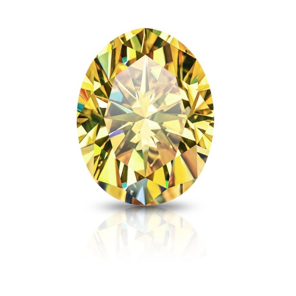 Loose Moissanite Canary Yellow Clean Oval Cut 6.00 x 4.00 MM