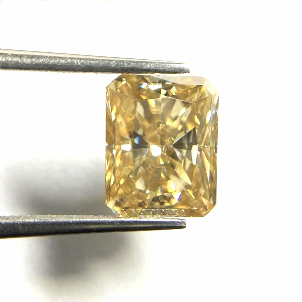 Loose Moissanite Canary Yellow Clean Radiant Cut 10.00 MM