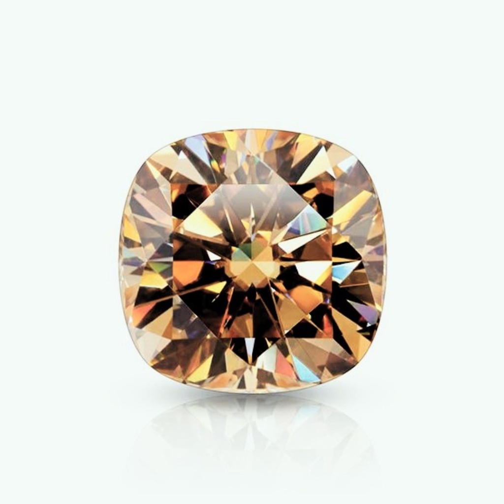 Loose Moissanite Deep Brown Clean Cushion Cut 11.00 MM