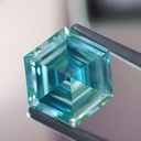 Loose Moissanite Fancy Blue Clean Hexagon Cut 3.50 MM