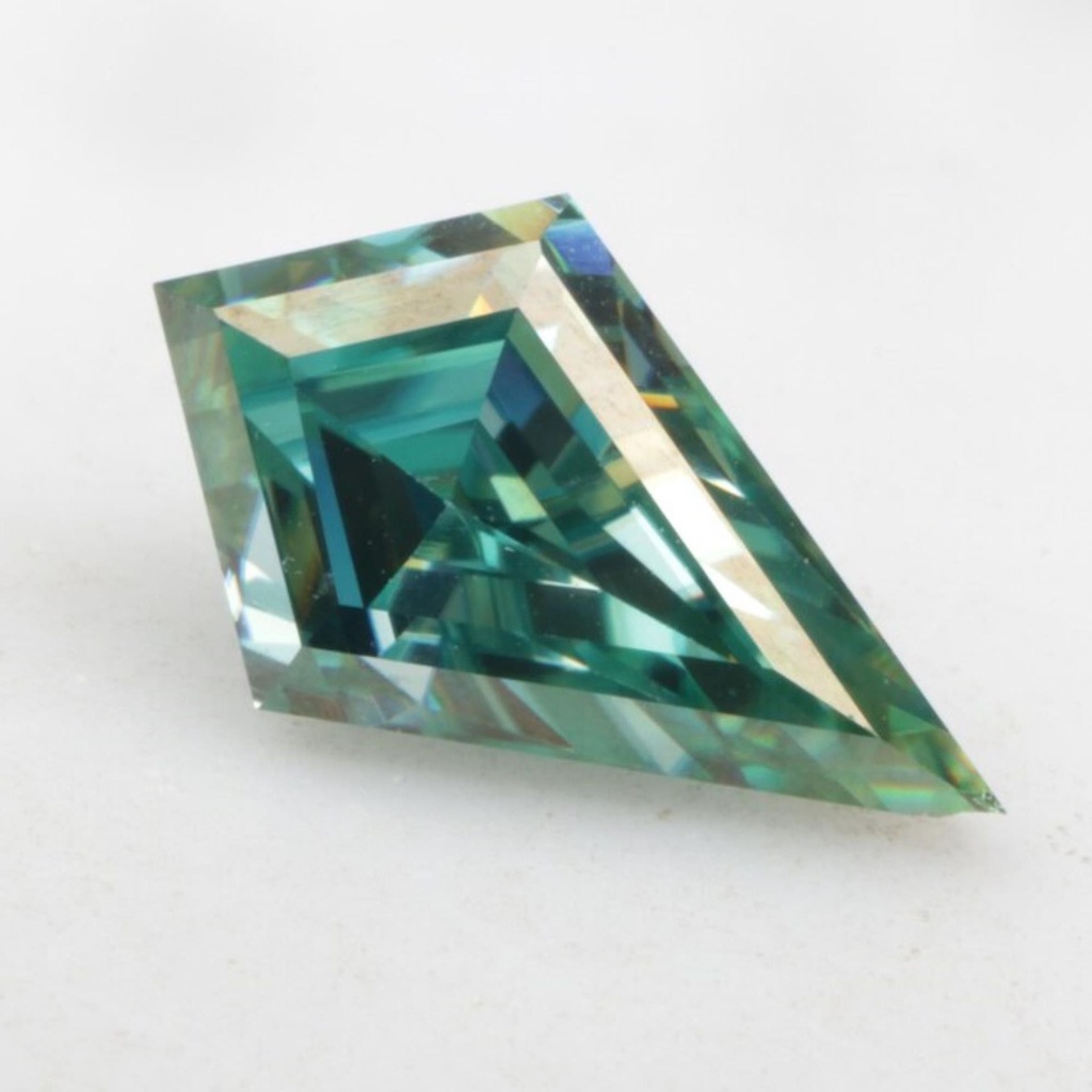 Loose Moissanite Fancy Blue Clean Kite Cut 6.85 x 5.20 MM