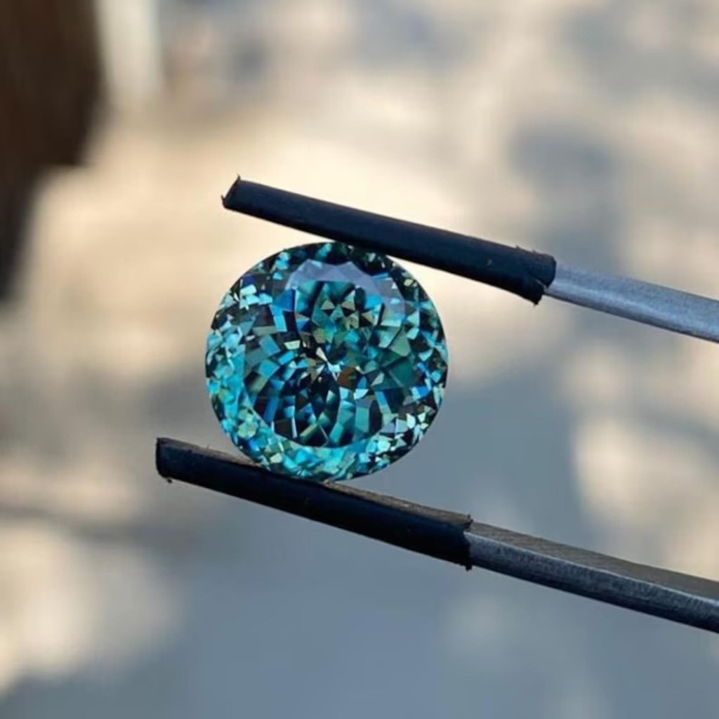 Loose Moissanite Fancy Blue Clean Portuguese Cut 7.50 MM