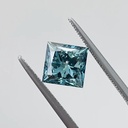 Loose Moissanite Fancy Blue Clean Princess Cut 7.25 MM