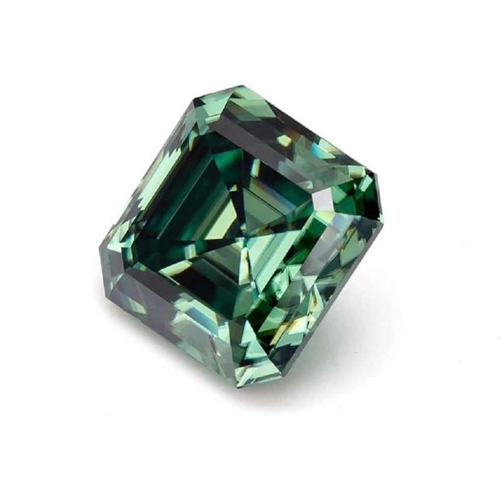 Loose Moissanite Green Clean Asscher Cut 7.50 MM
