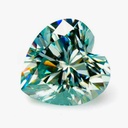 Loose Moissanite Green Clean Heart Cut 5.00 MM