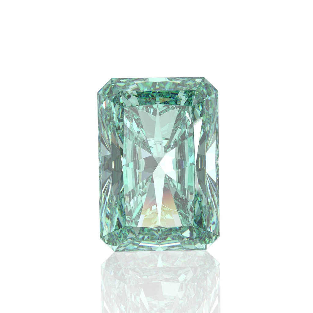 Loose Moissanite Green Clean Radiant Cut 6.00 x 4.00 MM