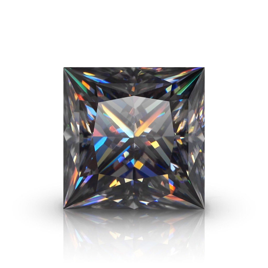 Loose Moissanite Grey Clean Princess Cut 7.00 MM