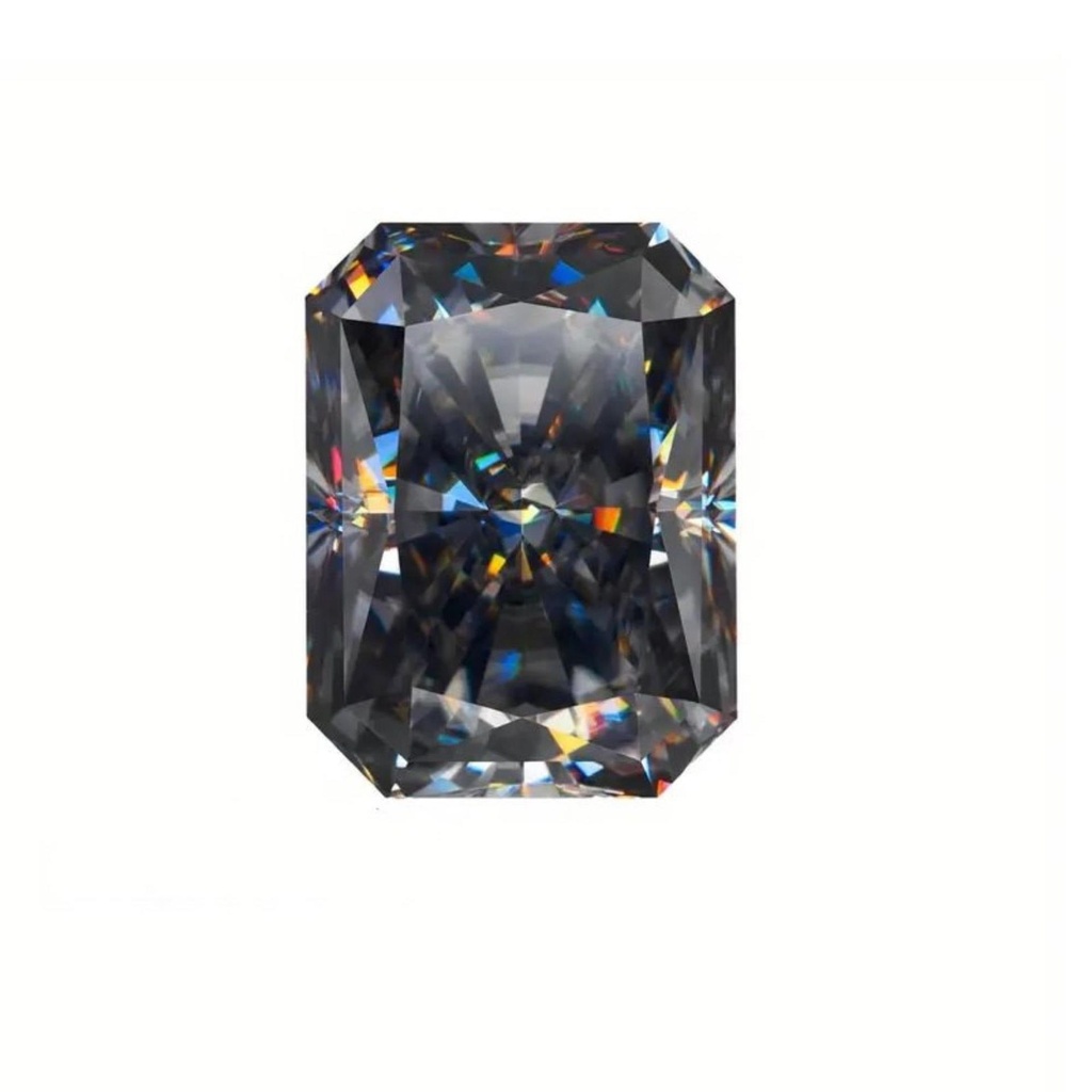 Loose Moissanite Grey Clean Radiant Cut 8.00 x 6.00 MM