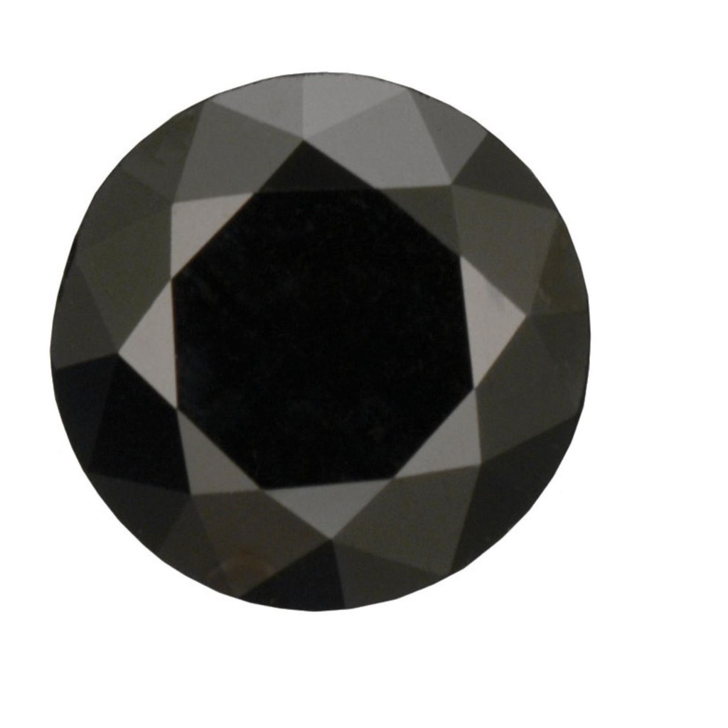 Loose Moissanite Jet Black Clean Round Cut 5.75 MM