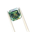 Loose Moissanite Light Green Clean Asscher Cut 8.50 MM